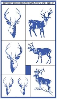 Armour Etch Stencil Rub N Etch Stencil, Bucks, 5-Inch by 8-Inch