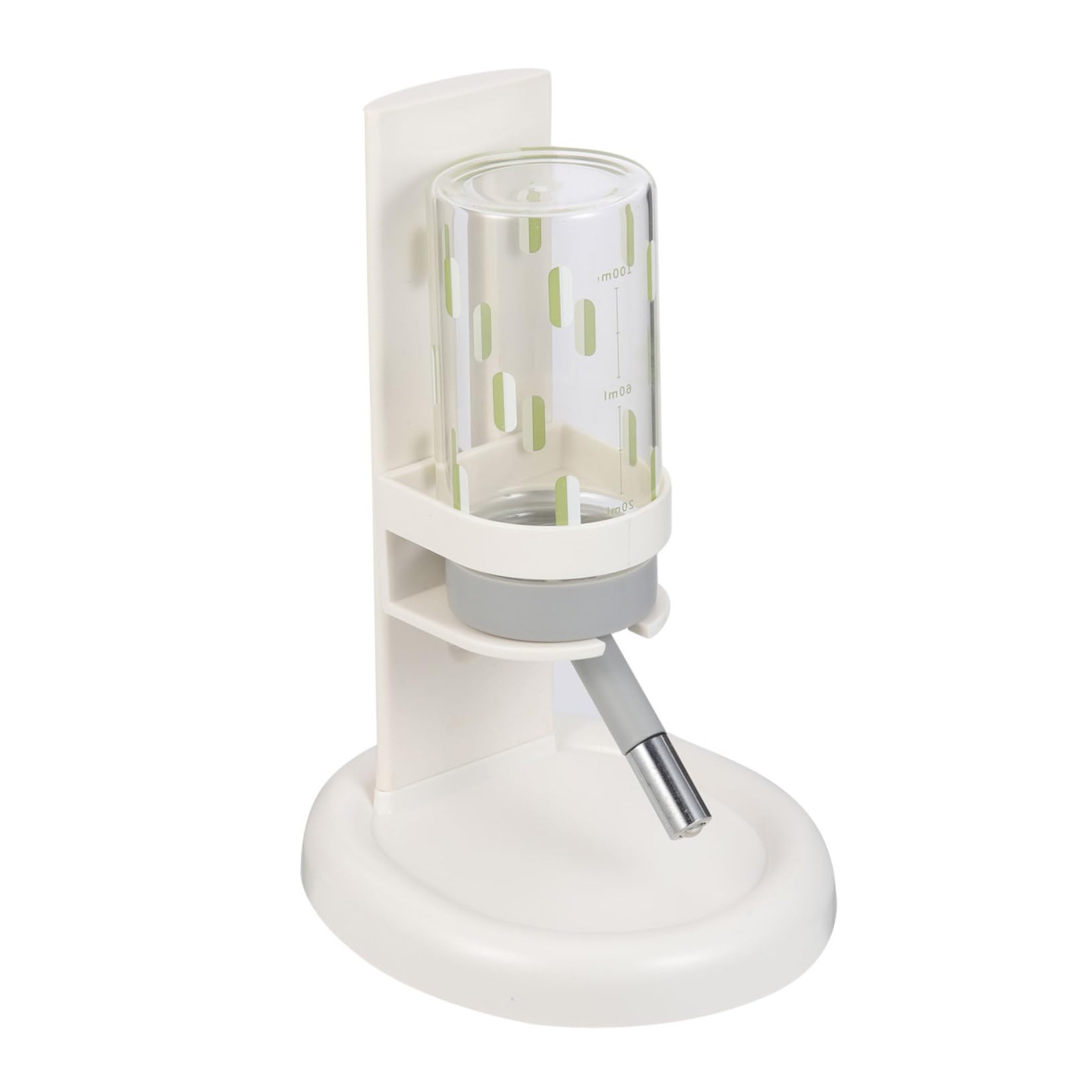 Hamster Wasserbehälter und Wasserflasche aus Abs Pp und Glas Transparenter Trinkflasche mit Leicht Ablesbarem Wasserstand Weiß für Kleine Haustiere Wie Hamster Praktische