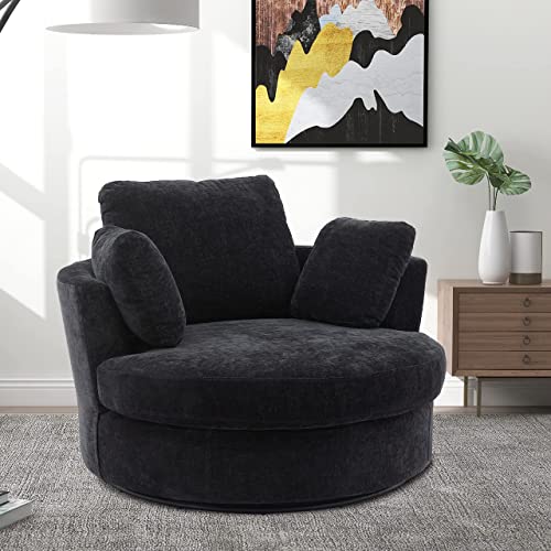 Sillón Plegable Negro Redondo Giratorio miniatura 4