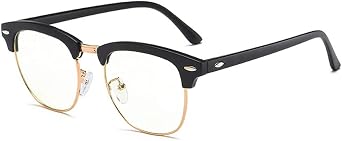 LNTICB Blue Light Blocking Glasses Computer Reading Glasses Eyeglass Frame Transparent Lens Unisex Anti UV Anti Eye Fatigue