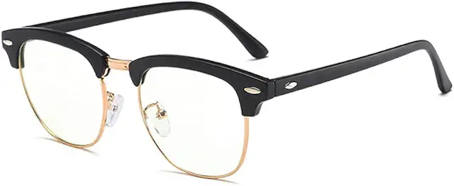 Retro Browline Blue Light Blocking Glasses - Anti UV, Anti Eye Fatigue, Unisex