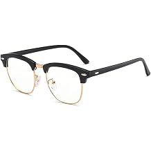 Blue Light Blocking Glasses Computer Reading Glasses Retro Glasses Frame Anti-UV Transparent Lens Anti Eye Fatigue Lightweight Professional Unisex for Smartphone Screens Computer TV