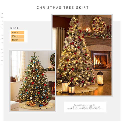 Gold Christmas Tree Skirt 36 Inches Small Glitter Tree Skirts Sequin Tree Mats For Xmas New Year Party 4 Foot Trees Indoor #TOP4