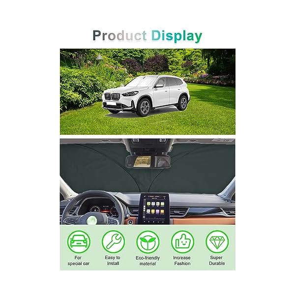 GAFAT Kompatibel mit BMW X1 U11/ X1 F48 2016-2023 2024 Sonnenschutz Frontscheibe Innen, iX1 U11 2022 2023 Windschutzscheibe Sonnenschirm Sonnenblende, UV Schutz, X1 U11 ZubehÃ¶r – Bild 5