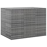 FIRBNUS Gartenbox 145 x 100 x 103 cm, Grau, Truhe für den Außenbereich, Kunststoff, Gartenkiste,...