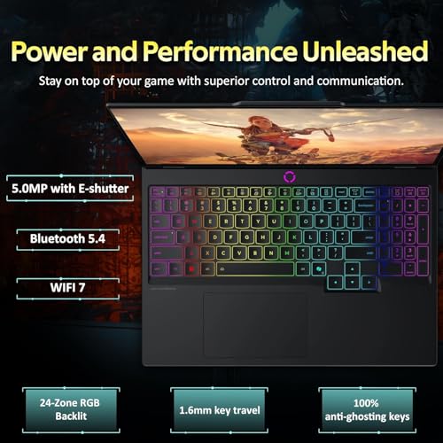 Image of Lenovo Legion 5 Gen 10 RTX 5070 Gaming Laptop, 15.1 inch WQXGA 165Hz, AMD Ryzen AI 7 350, 64GB DDR5 RAM, 2TB SSD, RGB Backlit KB, RJ-45, Wi-Fi 6, Bundle with PCO Laptop Cooler, Black, Windows 11 Home