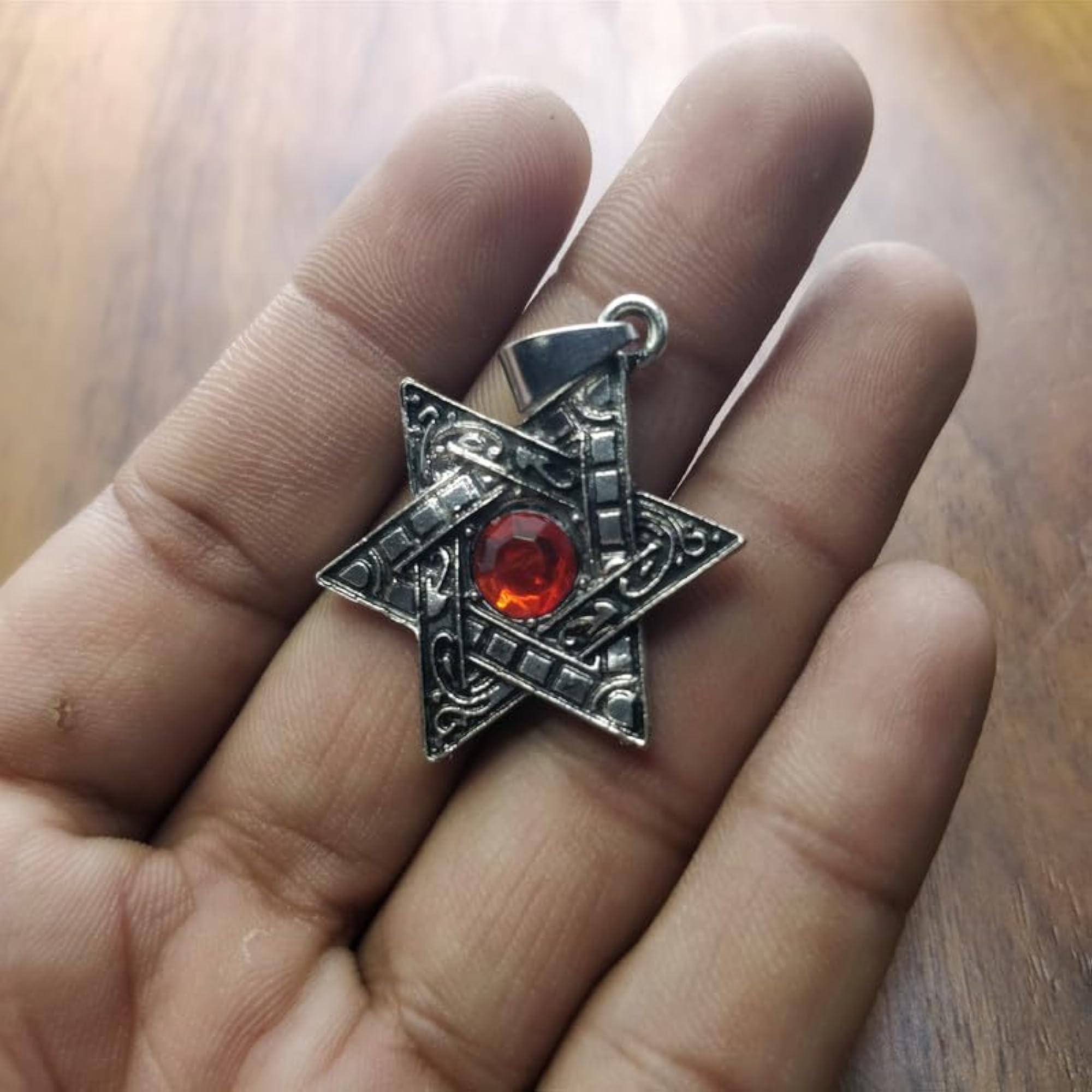 Women's Silver Plated Stainless Steel Star Of David Pendant Necklace
