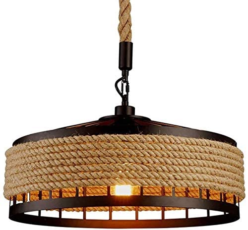 SINOMAN Pendant Light, Black, Round Natural Hemp Rope Hanging Light (Without Bulb) (Rope Tokri, Without Bulb) 2