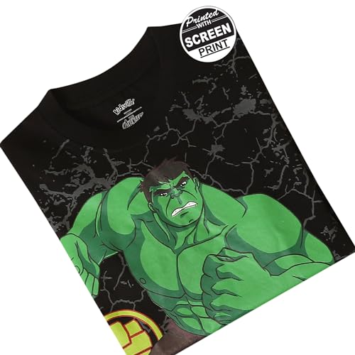 Image of Kidsville Hulk Printed Regular Fit Black Cotton Boy's T-Shirt