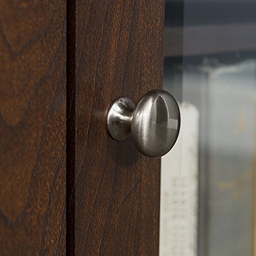 image for Walker Edison Rustic Wood and Glass Fireplace TV Stand for TV's up to 