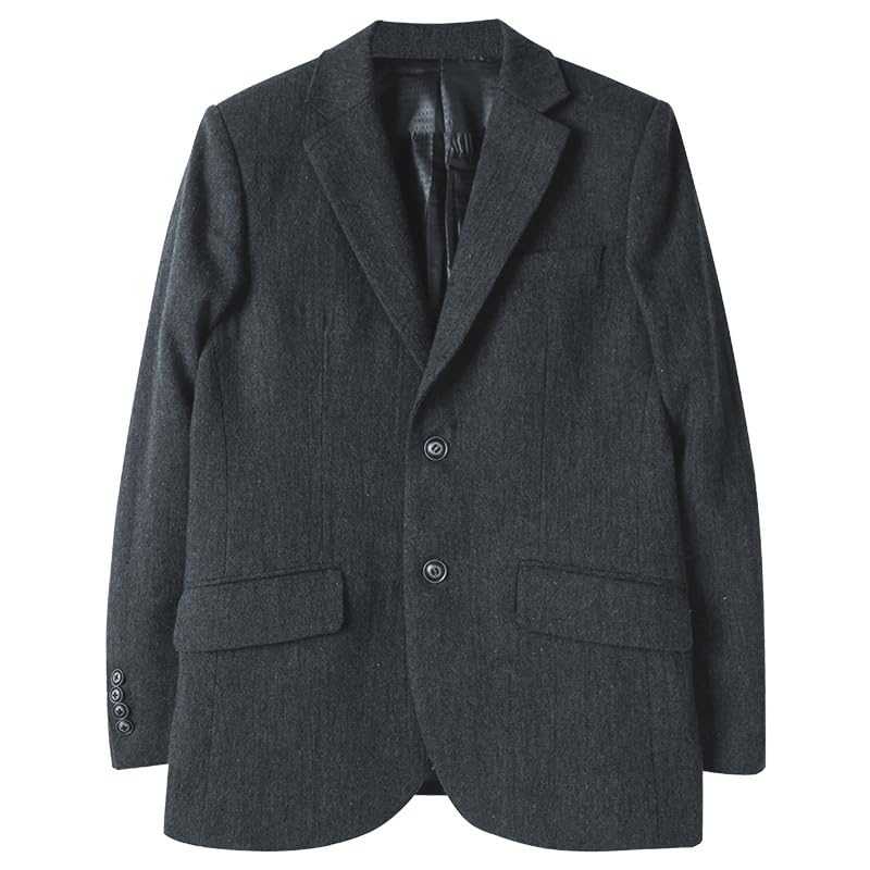 Men's Vintage Classic Wool Blazer Business Formal Casual Single Suit Jacket