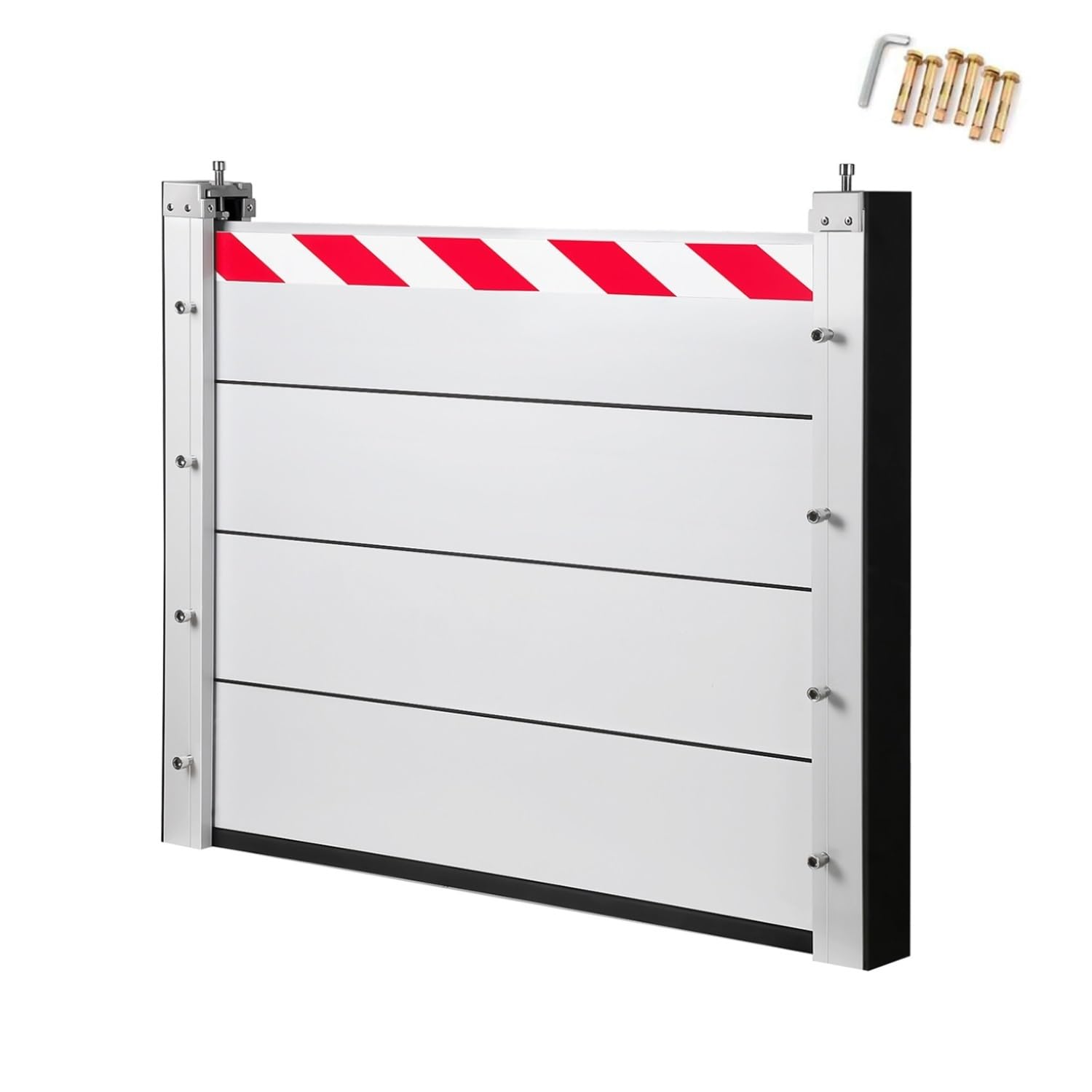 Aluminium Barrière Anti-inondation, Réutilisable Batardeau Anti Inondation,Amovible Barriere Anti Inondation pour Les Portes D'entrée De Garage Les Passages Les Portails(180 * 40 cm)