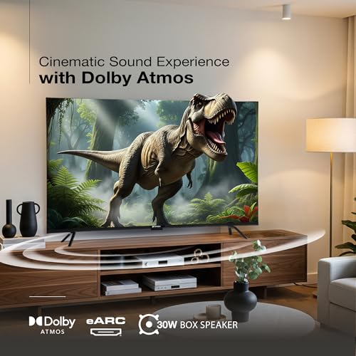 Image of Sansui 109cm (43) 4K QLED Google TV with Dolby Vision, HDR10+, Dolby Atmos, HSR 120Hz, MEMC, 30W Surround Sound, FloLED Panel JSW43UG23Q (Black)