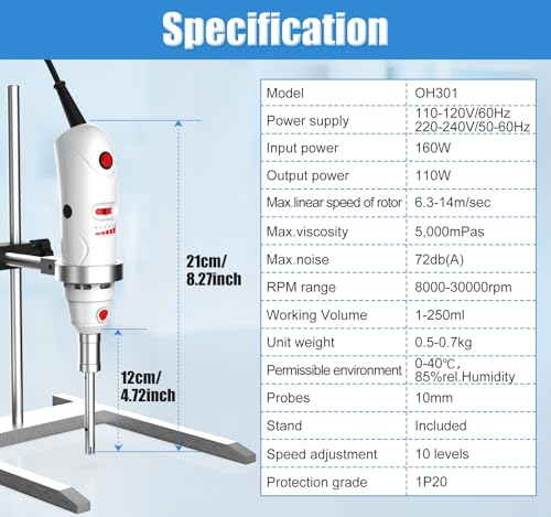 Four E'S Scientific OH301 Lab Homogenizer 8000-30000Rpm thumb #6