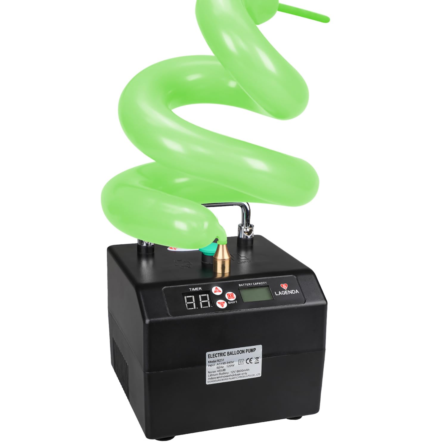 Pompa Per Gonfiare Palloncini, Pompa Elettrica Da 120 W, Con Funzione Di Conteggio E Timer, Ideale Per Feste Ed Eventi, Per Palloncini Lunghi 160/260/360 Cm E Palloncini Rotondi Da 5 Pollici.