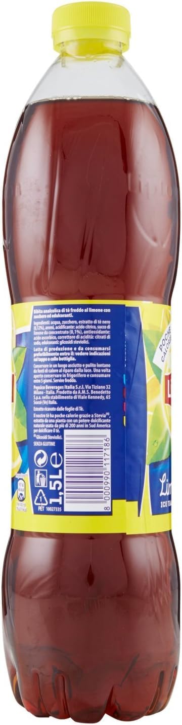 Lipton Ice Tea Limone, Bevanda Analcolica, 1,5 L, Confezione da 6 Bottiglie
