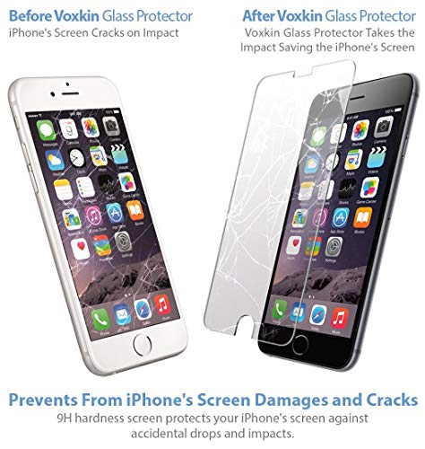 Voxkin Iphone 6S / 6 Premium Quality Tempered Glass Screen Protector Invisible Protective Glass For Iphone 6 - Scratch Free, Perfect Fit & Anti Bubble - Crystal Clear Hd Display #TOP5