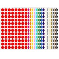 JEFURE 3264 Stück Runde Klebepunkte, 15mm Bunt Selbstklebende Punktaufkleber, Etiketten Markierungspunkte, Farbcodierung Aufkleber für Büro, Schule und Zuhause (17 Farben)
