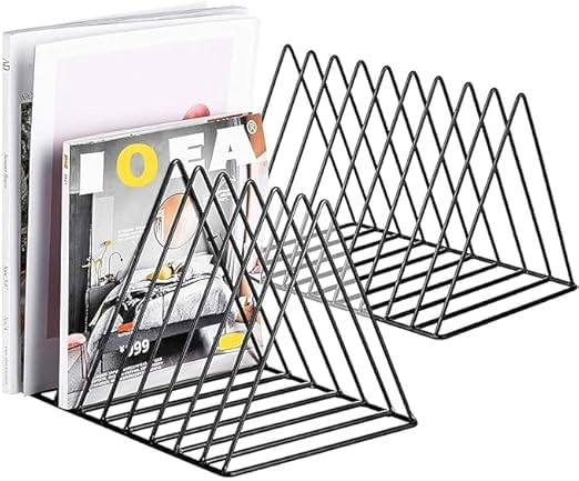 Triangle Slot Magazine And News Paper Stand For Home,Tabletop Mount Tiered Shelf Rack For Office,Desktop Book Organizer,Newspaper,Bookshelf For Home,File Rack (Pack Of 2)(NHSP)