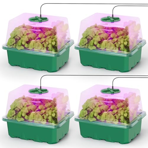 MIXC Seed Starter Kit with Grow Light, Elevated Seedling Tray Kit with Adjustable Humidity Dome and...