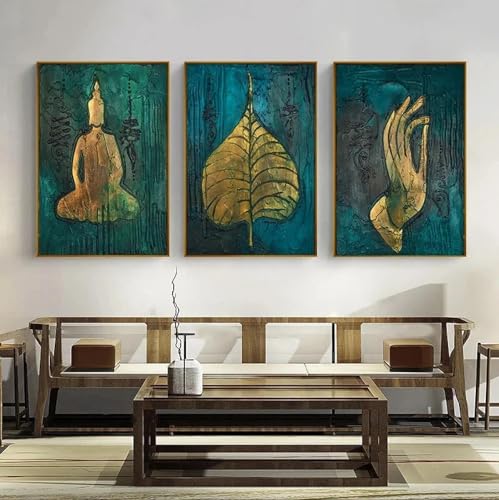 Toile de Bouddha Lotus vintage impression jet d'encre artistique 50 x 70 cm