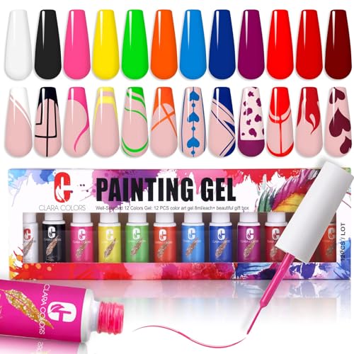 Gel Liner Clara Colors 12pcs lot vernis semi permanent pour nail art