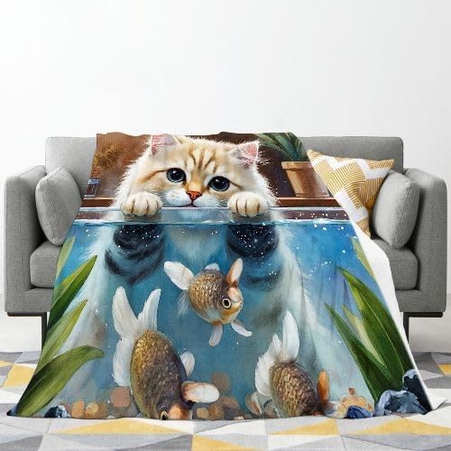 Coperta Pile Matrimoniale 240x260 cm Acquario Blu, Coperta XXL Super Morbida Multiuso Come Copriletto o Plaid da Salotto, Calda e Leggera, Protezione dal Freddo, AQ8892