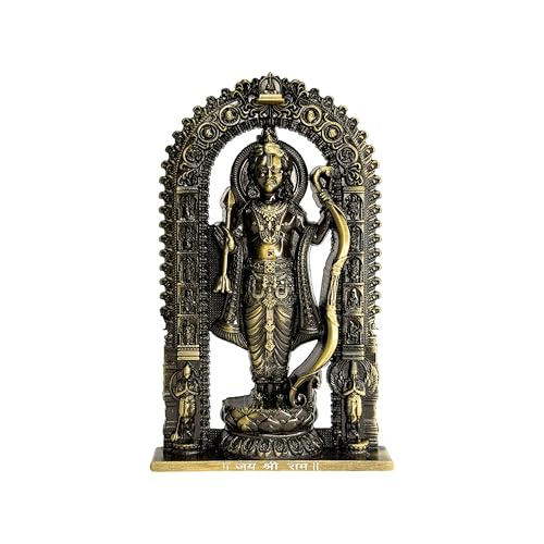 Image of Artbiz Metal Collection Ram Lalla Murti | 6 Inch Brass Lord Ram Idol for Home Temple | Ayodhya Shri Ram Statue | Metal Murti for Mandir, Office & Home Decor | Spiritual Gift Item (Brass)