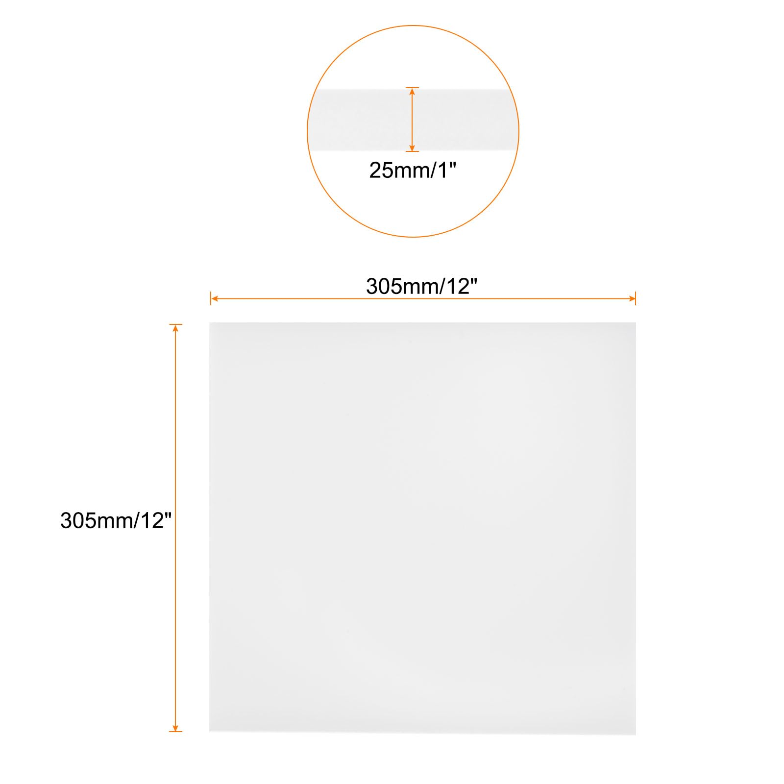 305x305x25mm Feuilles En Polyéthylène UHMW Pour Home Industrial