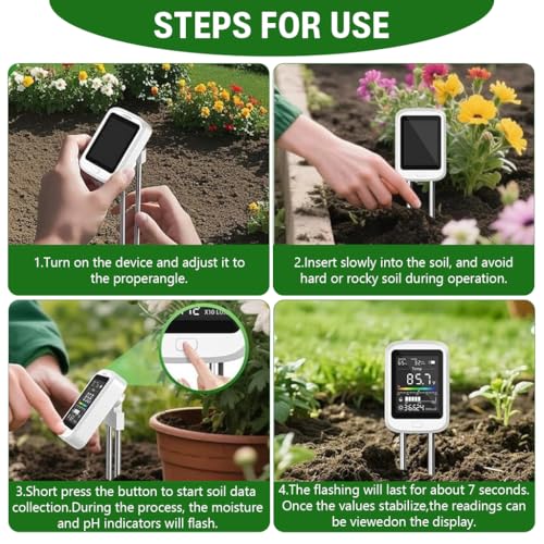 Image of HASTHIP 6-in-1 Soil Tester, High Precision Dual Pin LCD Soil Tester for Humidity, Fertility, Moisture, pH, Temperature & Sunlight Intensity, Ideal for Gardening, Greenhouse, Farming