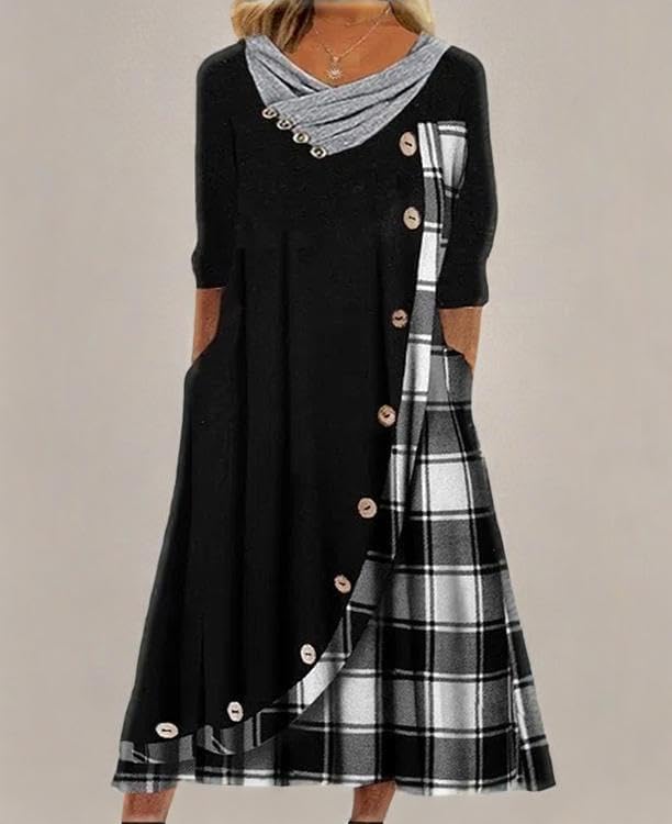 Winter Dresses for Women Wedding Guests Casual Cute Heart Long Sleeve Tiered Maxi Dress with Pockets Plus Size - Image 4