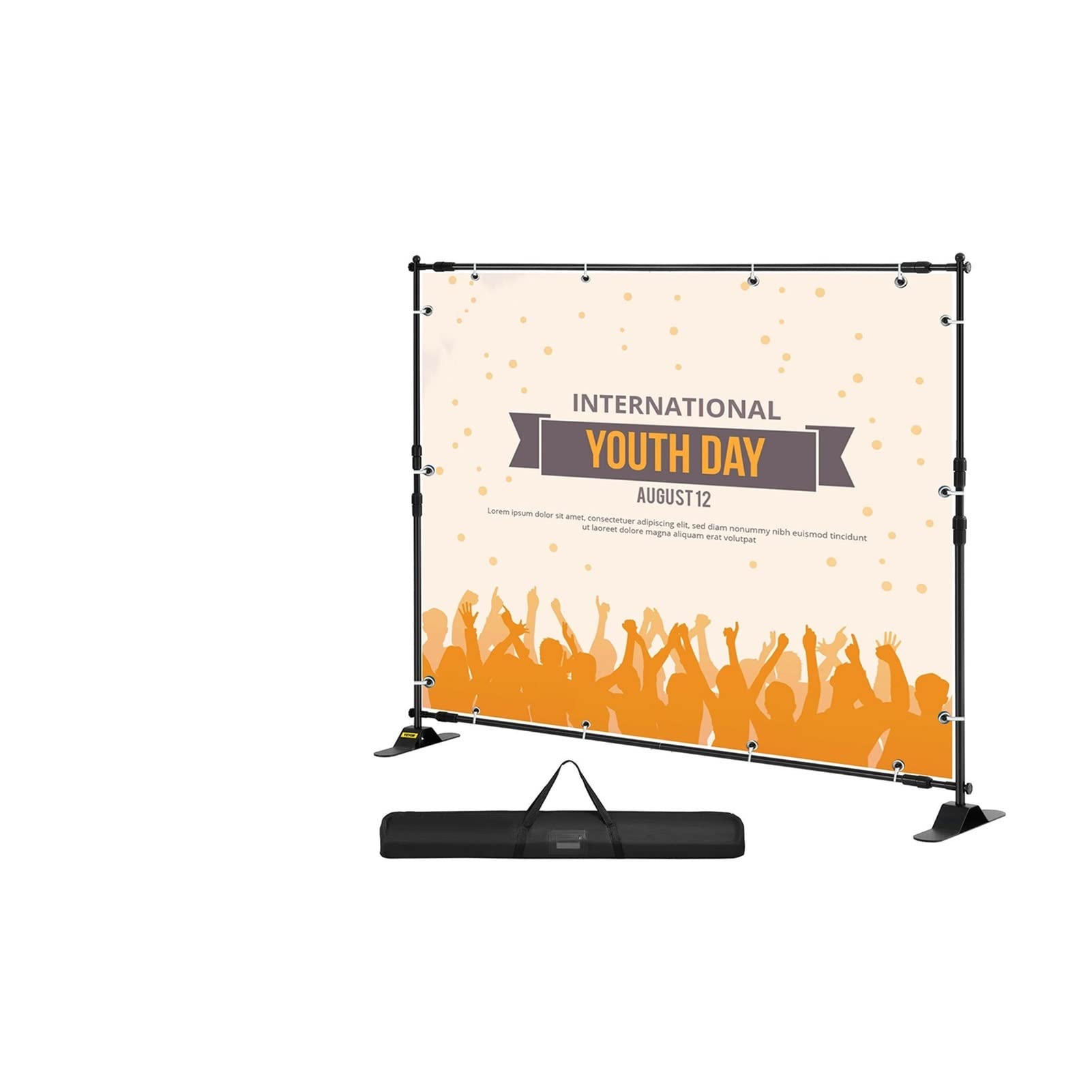 8 stóp Banner Stojak Stojak i powtórzenie dla targów wystawców na ścianach handlowych w/przenoszenie etui foto stoisko regulowane dla początkujących DIY(240 x 240cm)