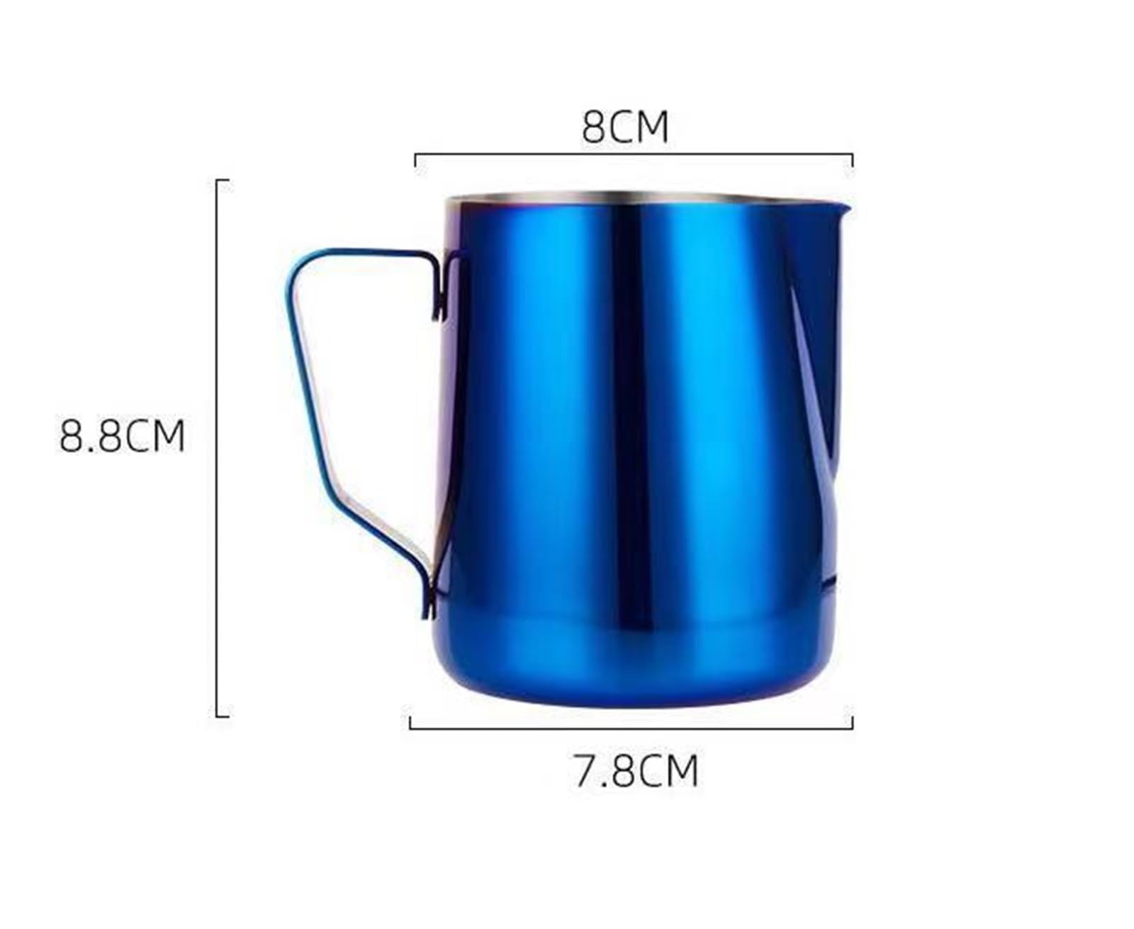 Jarra de espuma leche acero inoxidable, tarro y café, lata, accesorios for con, 2 uds Para Espumar(350ML Blue)
