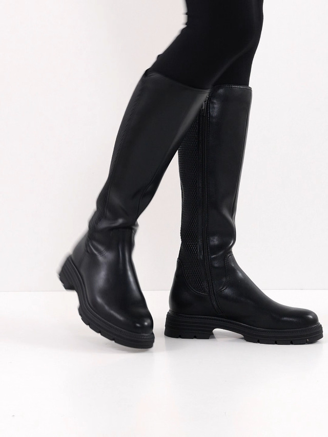 Tamaris dames laarzen vegan, Black Struct, 39 EU