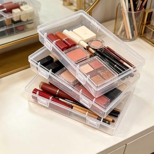 Image of Goodma 6 Pieces Rectangular Empty Mini Clear Plastic Organizer Box