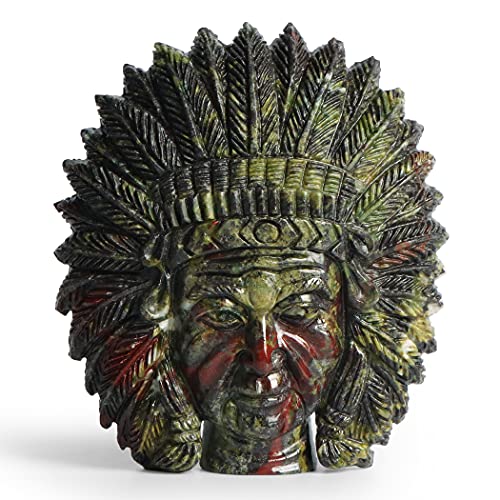 Figura Escultura Cabeza India Dragon Bloodstone 2.5 pulgadas miniatura 1