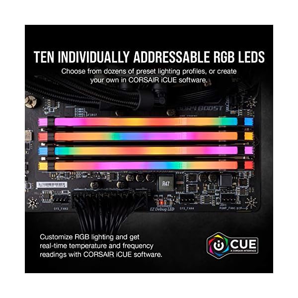CORSAIR VENGEANCE RGB PRO DDR4 RAM 32GB (2x16GB) 3600MHz CL18-22-22-42 1.35V Intel XMP AMD EXPO Computer Memory – Black (CMW32GX4M2Z3600C18) - Image 4