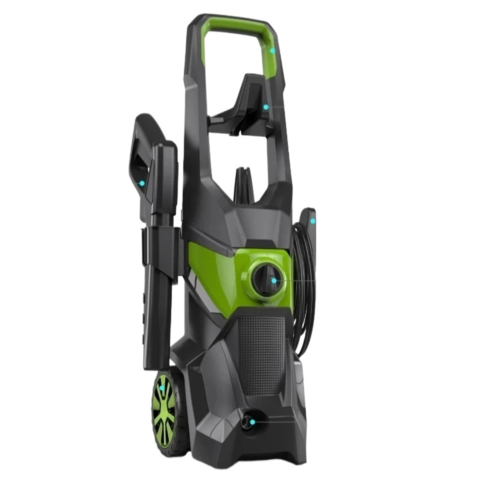 Bomba de agua de limpiaparabrisas Apto para ventanas de piso de coche, equipo de lavadora portátil multiusos con espuma, limpiador de pistola de agua Canno Power(Blue)