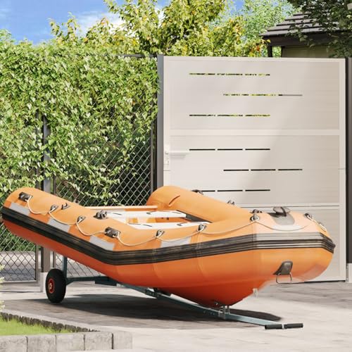Homgoday Remolque de Barcos con 2 Ruedas, Plegable y Ajustable, 160 kg Acero