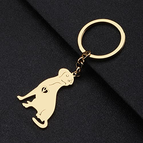 NEWEI Stainless Steel Dog Keyring Cute Pet Dog Keychain for Women Girls Purse Car Keys Charms4