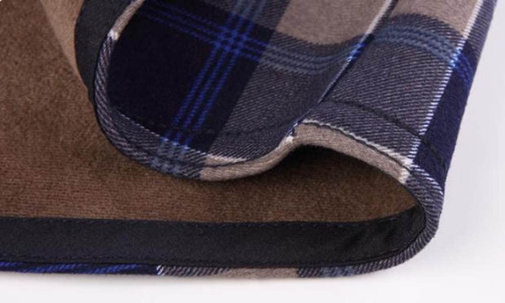 HGJH Herren Hemden,Herren Langarmhemd Fleecejacke Normaler Schnitt Freizeit Gitter Braun Blau Button-Down Thermohemd Futter Holzfällerhemd Bequem Lässiges Arbeitshemd Für Herren Jungen