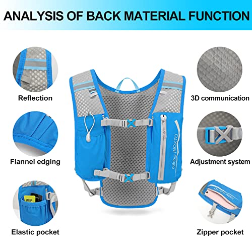 Image of INOXTO Running Hydration Vest Backpack,Lightweight Insulated Pack with 1.5L Water Bladder Bag Daypack for Hiking Trail Running Cycling Race Marathon for Women Men