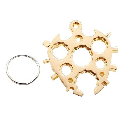 20 In 1 Multi Tool Portable Snowflake Key Chain Screwdriver Golden
