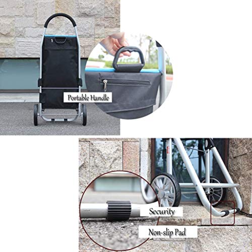 2,3 Kg Leichter, Strapazierfähiger Einkaufstrolley Aus Oxford-Stoff, Zusammenklappbar, Tragbarer Einkaufswagen Aus… – Bild 7