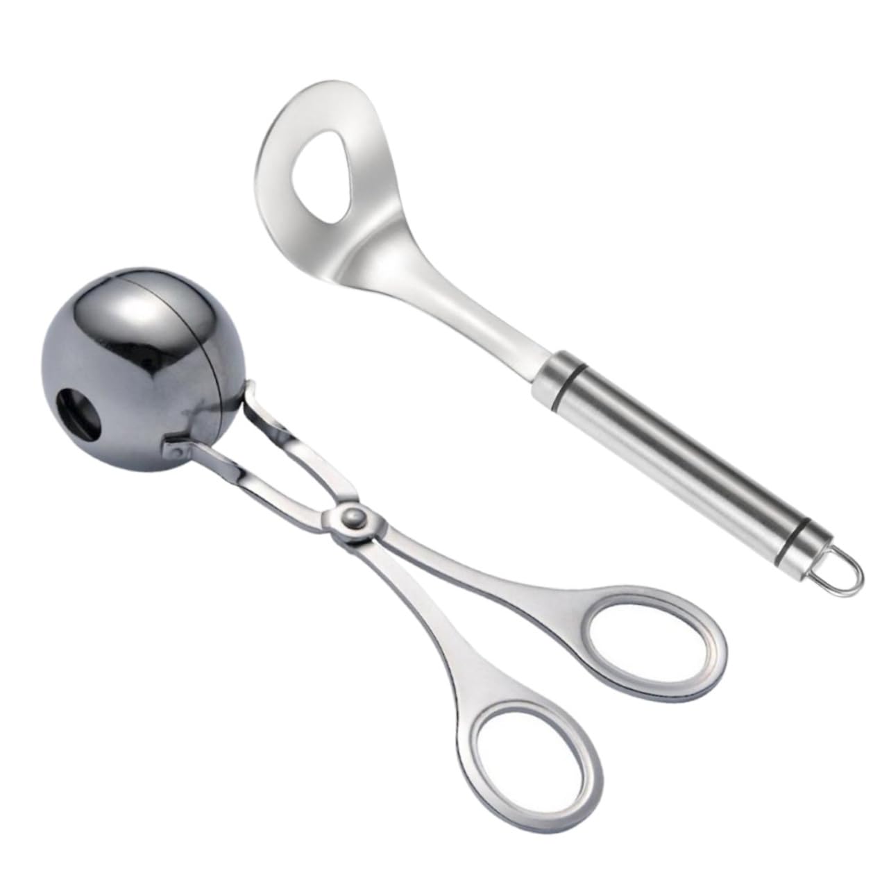 LALADEFIEE Stainless Steel Meatball Maker Tool Spoon and Clip Easy to Use for Home Kitchen Gadget