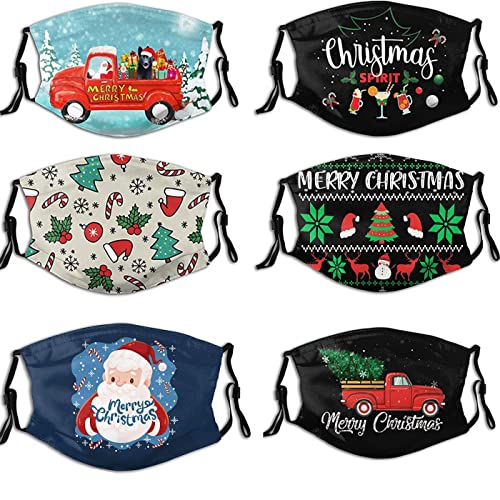 YB-OSANA 6Pcs Reusable Face Mask Cotton Washable Face Mask Adjustable Ear Loops Fashion Face Covering for Adult