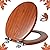 Round Toilet Seat Molded Wood Toilet Seat with Quietly Close and Quick Release Hinges, Easy to Install also Easy to Clean by Angol Shiold (Round, Brownish Red)