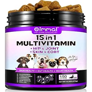 Dog Vitamin Supplement Multivitamin for Hips and Joints, Skin Health, Immune System and Improving Mobility with Vitamin C, Probiotics for Dogs (Pack of 150)