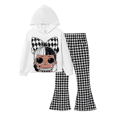 L.O.L. Surprise! Girls Clothes Hoodie and Pant Long Sleeve Stars Print Sweatshirt Leggings Girls Outfits Sets 2Pcs White 7-8 Years Cover