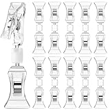 TINSKY 50 Pcs Clear Double Sided Display Sign Clip Small Plastic Rotatable Merchandise Sign Clip Holder for Supermarket, Retail Store, Business, Office